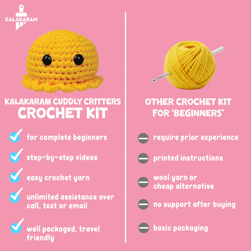 Kalakaram Crochet Kit for Beginners- Make Crochet Octopus Toy