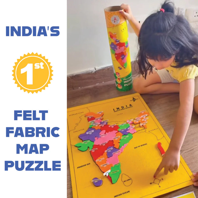 Kalakaram Felt Fabric India Map Puzzle