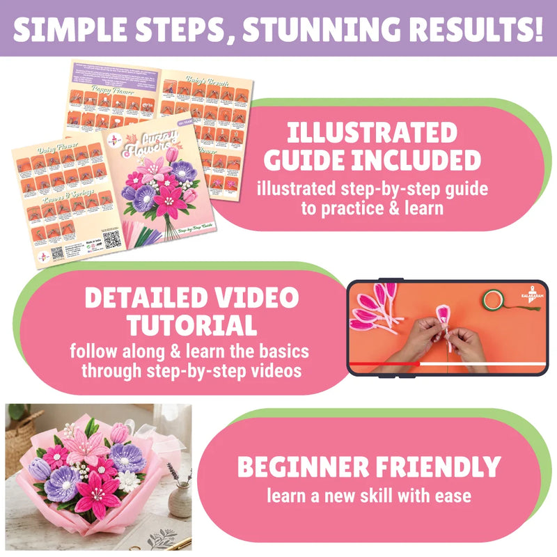 Kalakaram Fuzzy Flower Making Kit