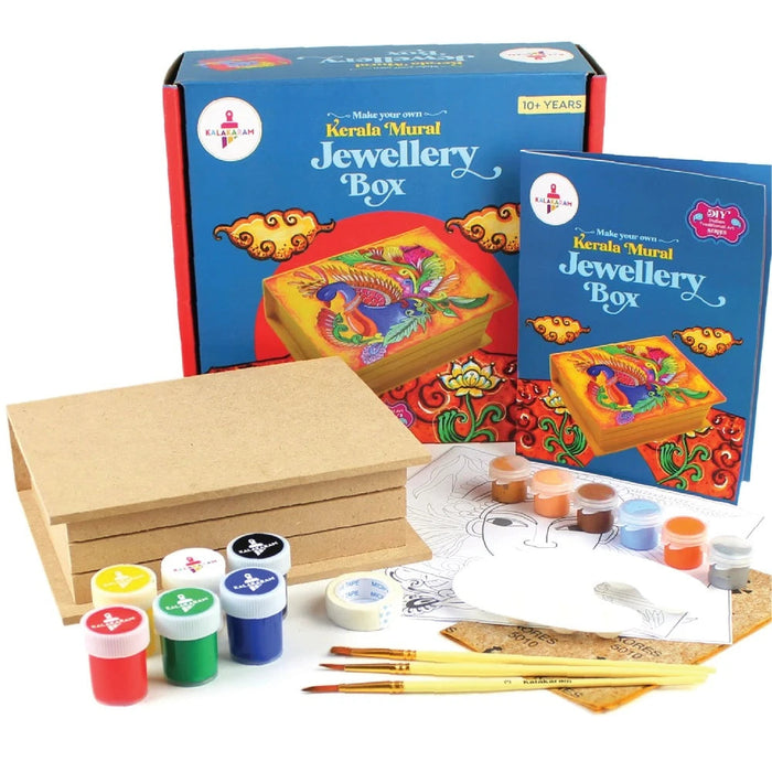 Kalakaram Kerala Mural Jewellery Box Painting Kit-Arts & Crafts-Kalakaram-Toycra