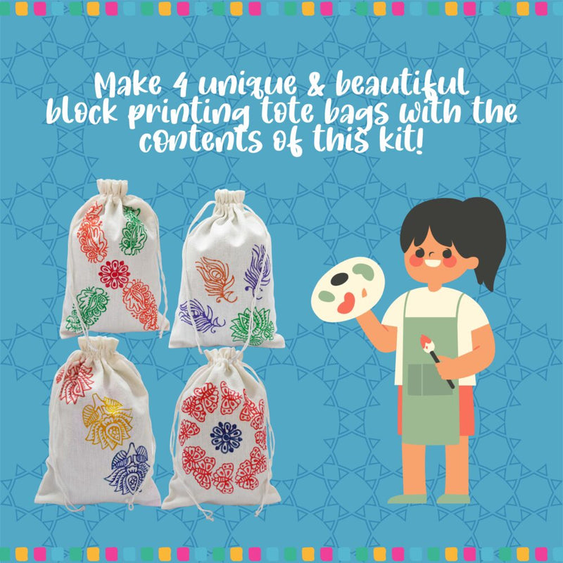 Kalakaram Make Your Own Block Printed Tote Bag DIY Kit
