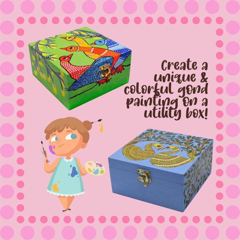 Kalakaram Make Your Own Gond Painting Utility Box