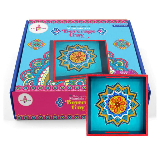 Kalakaram Make Your Own Mandala Art Beverage Tray DIY Kit-Arts & Crafts-Kalakaram-Toycra