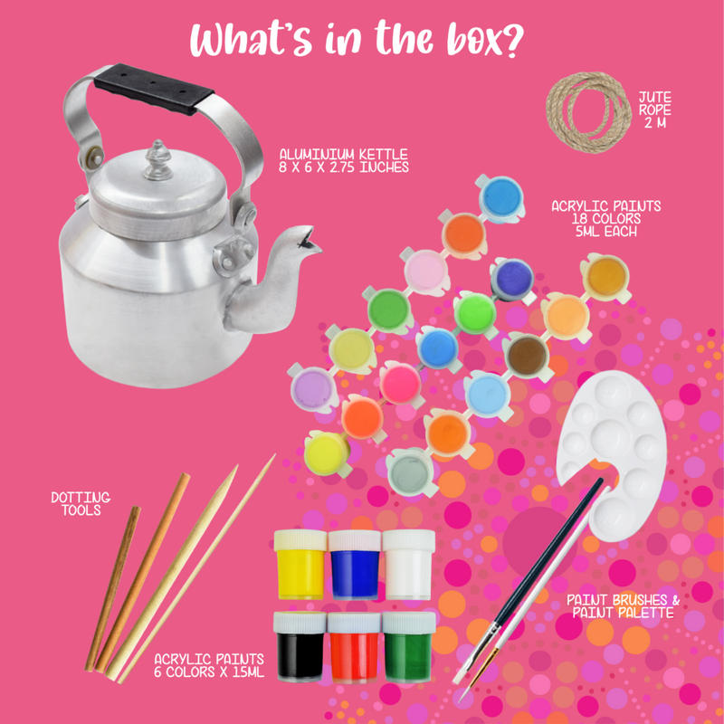 Kalakaram Paint Your Own Dot Mandala Kettle