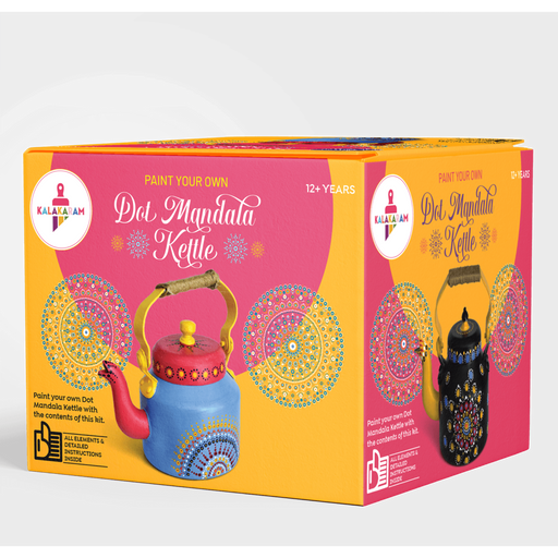 Kalakaram Paint Your Own Dot Mandala Kettle-Arts & Crafts-Kalakaram-Toycra
