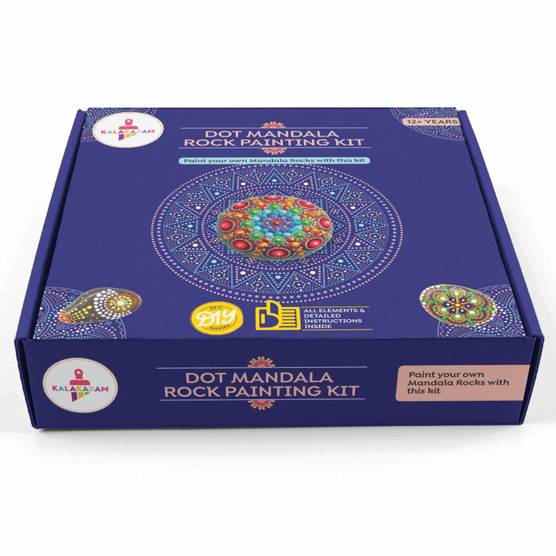 Kalakaram Paint Your Own Dot Mandala Rock Painting Kit
