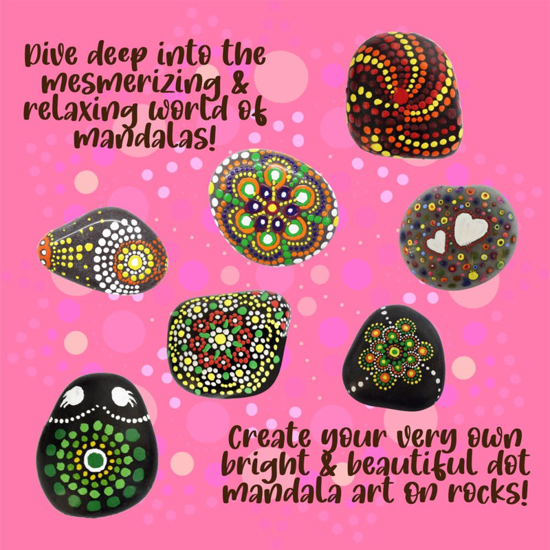 Kalakaram Paint Your Own Dot Mandala Rock Painting Kit