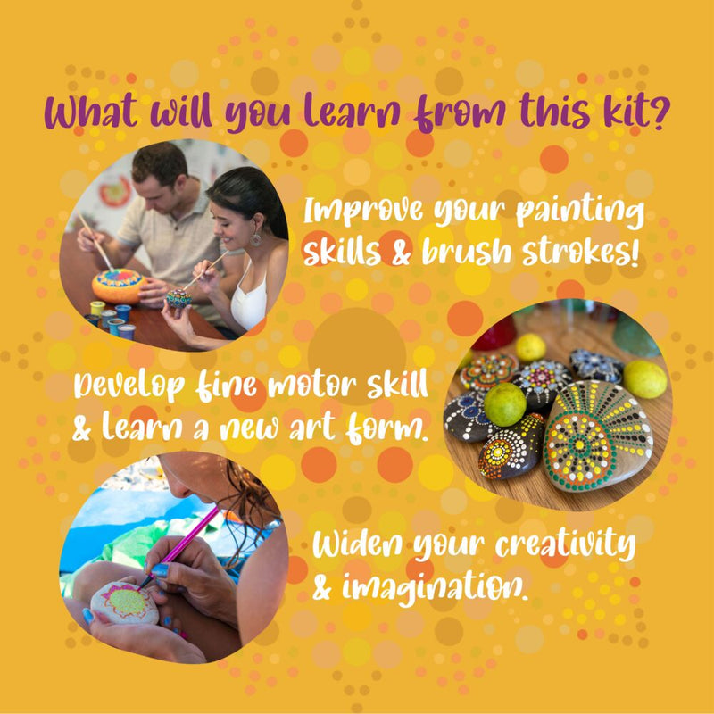 Kalakaram Paint Your Own Dot Mandala Rock Painting Kit