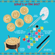 Kalakaram Paint Your Own Ethnic Art Coasters Diy Kit