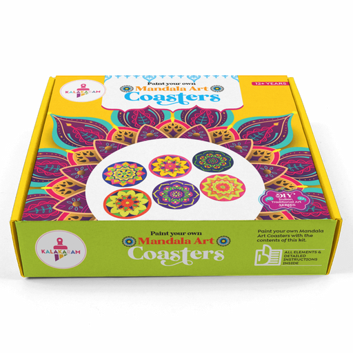 Kalakaram Paint Your Own Mandala Art Coasters-Arts & Crafts-Kalakaram-Toycra