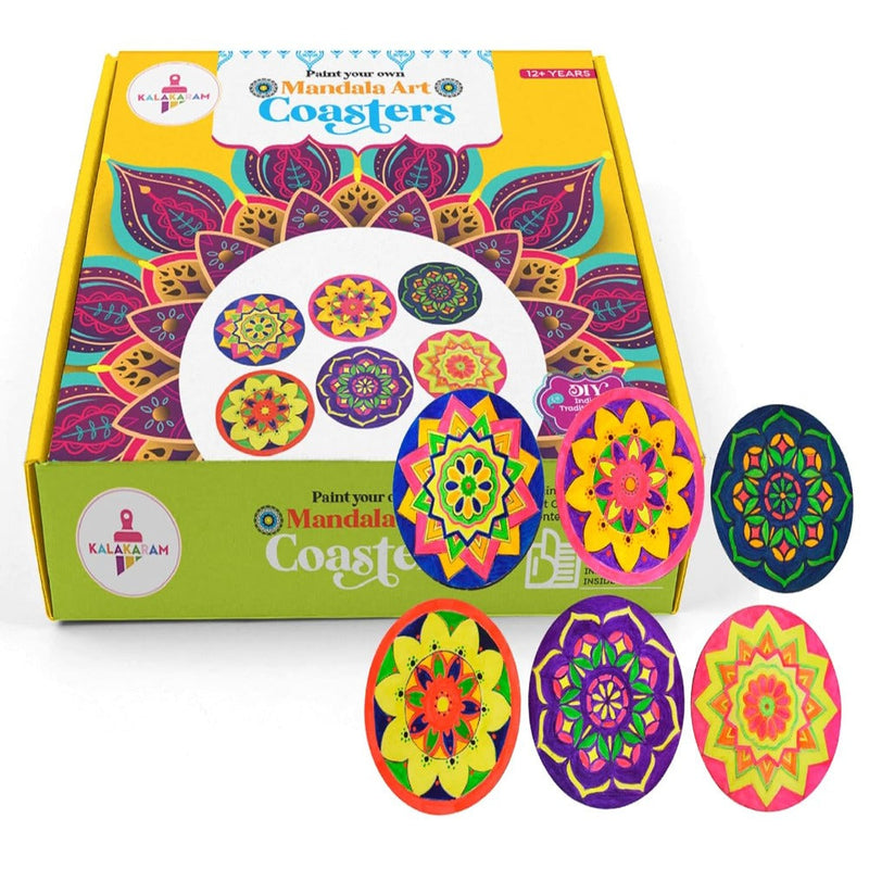 Kalakaram Paint Your Own Mandala Art Coasters