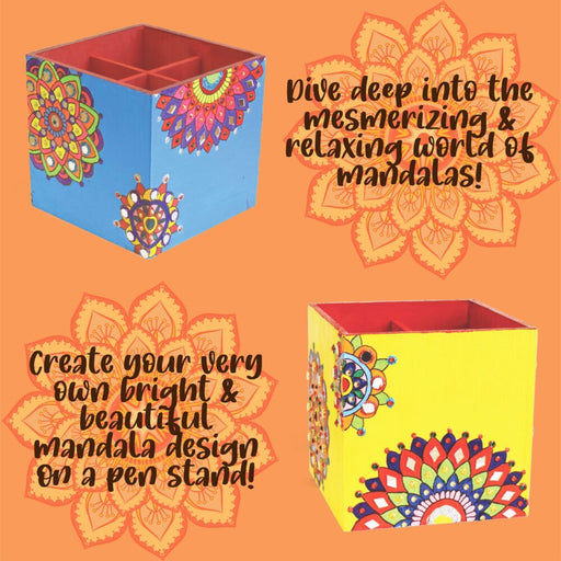 Kalakaram Paint Your Own Mandala Pen Stand-Arts & Crafts-Kalakaram-Toycra