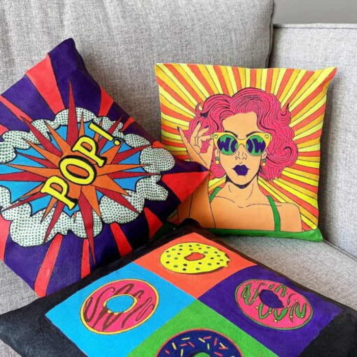 Kalakaram Paint Your Own Pop Art Cushion Covers-Arts & Crafts-Kalakaram-Toycra