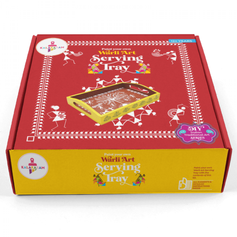 Kalakaram Paint Your Own Warli Art Serving Tray