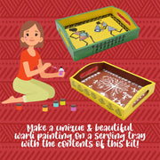 Kalakaram Paint Your Own Warli Art Serving Tray