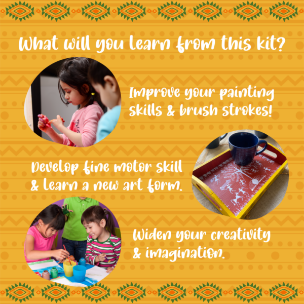 Kalakaram Paint Your Own Warli Art Serving Tray