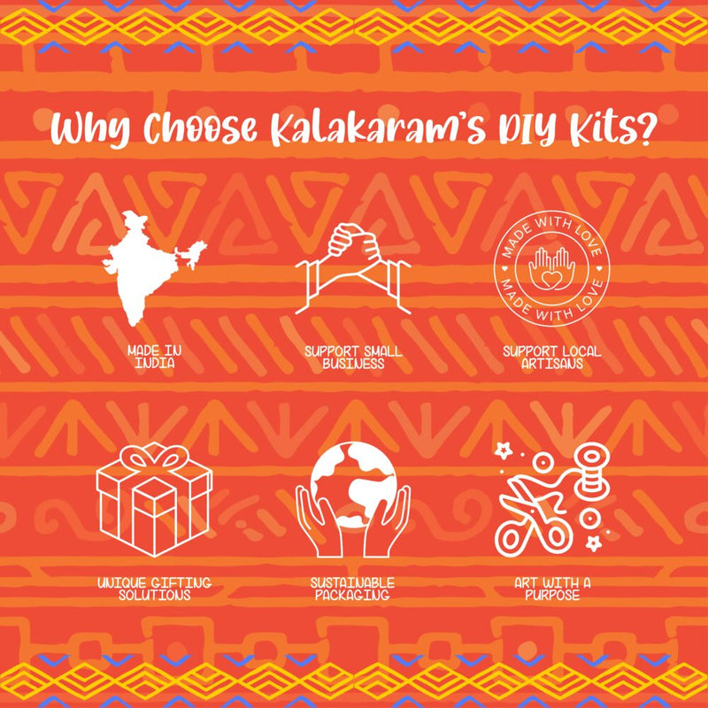 Kalakaram Paint Your Own Warli Art Serving Tray