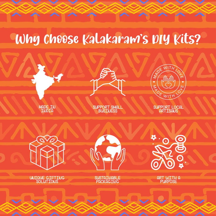 Kalakaram Paint Your Own Warli Art Serving Tray-Arts & Crafts-Kalakaram-Toycra