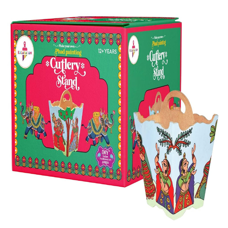 Kalakaram Phad Painting Cutlery Stand DIY Kit