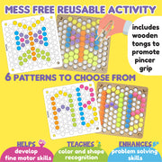 Kalakaram Pom Pom Peg-A-Pattern – Wooden Peg Board