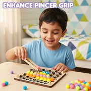 Kalakaram Pom Pom Peg-A-Pattern – Wooden Peg Board