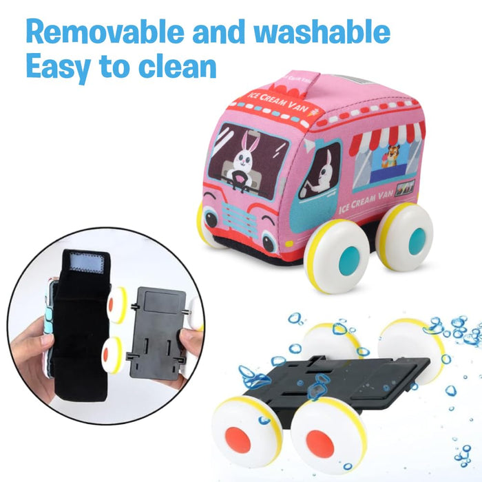 Karma Solutions Fabric Pull Back Car & Bus-Soft Toy-Karma Solutions-Toycra