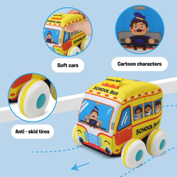Karma Solutions Fabric Pull Back Car & Bus-Soft Toy-Karma Solutions-Toycra