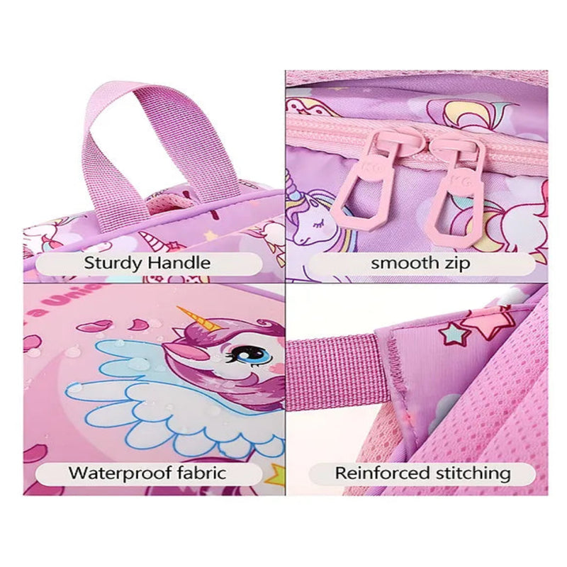 Kawaii Cute Purple unicorn Theme School Bag For Kids