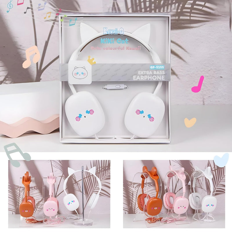 Kawaii Kiki Animal Design Wired Headphones