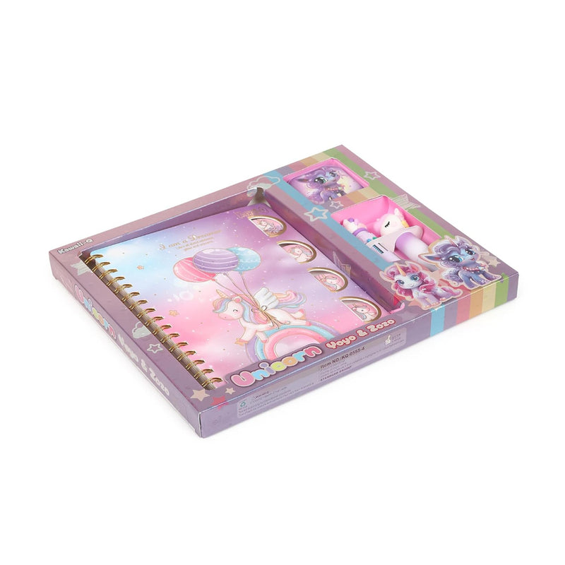 Kawaii Unicorn Yoyo & Zozo Stationary Set
