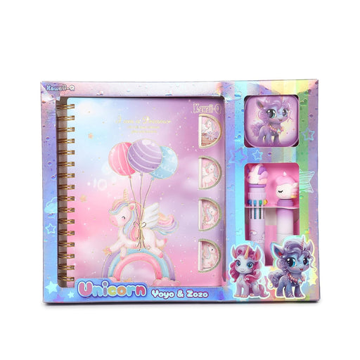 Kawaii Unicorn Yoyo & Zozo Stationary Set-Stationery-Bright International-Toycra