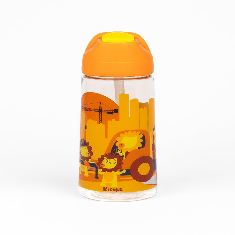 Kicups Clear Sip Tritan straw bottle with slider lid