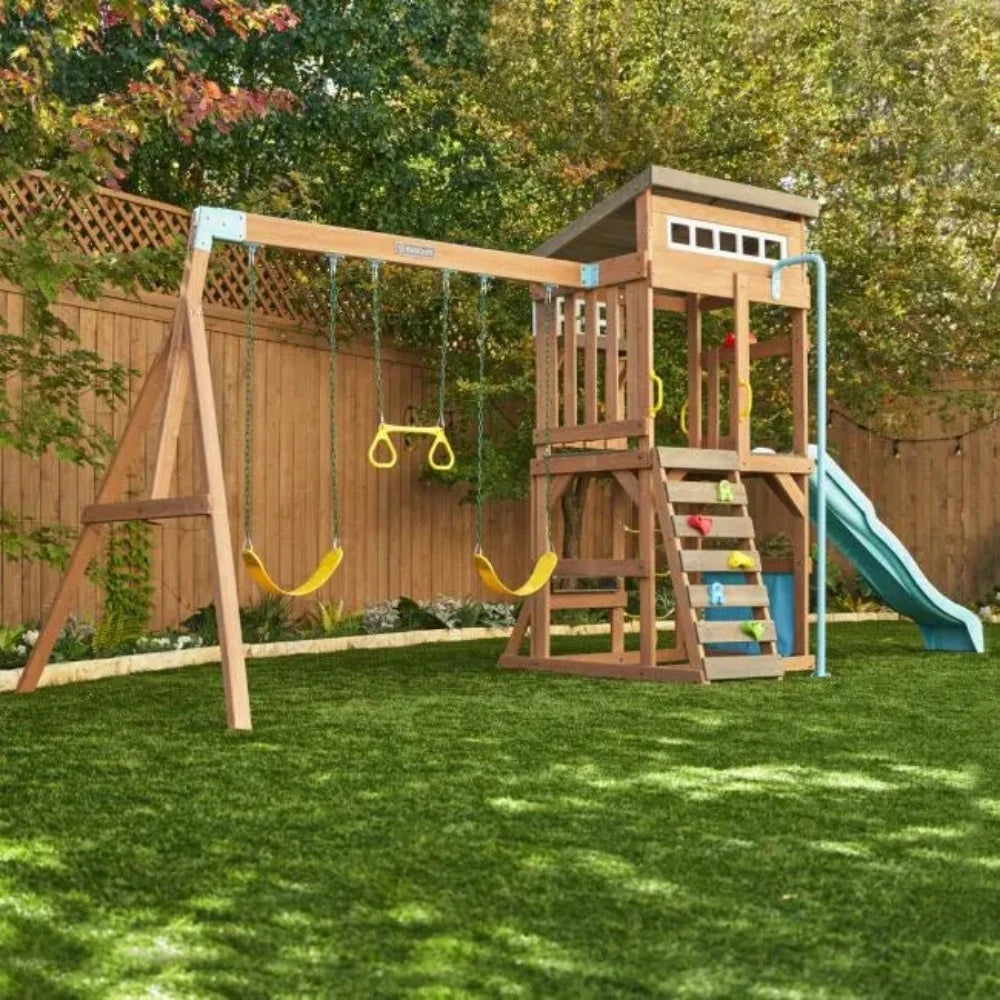 Small swing set with slide shop