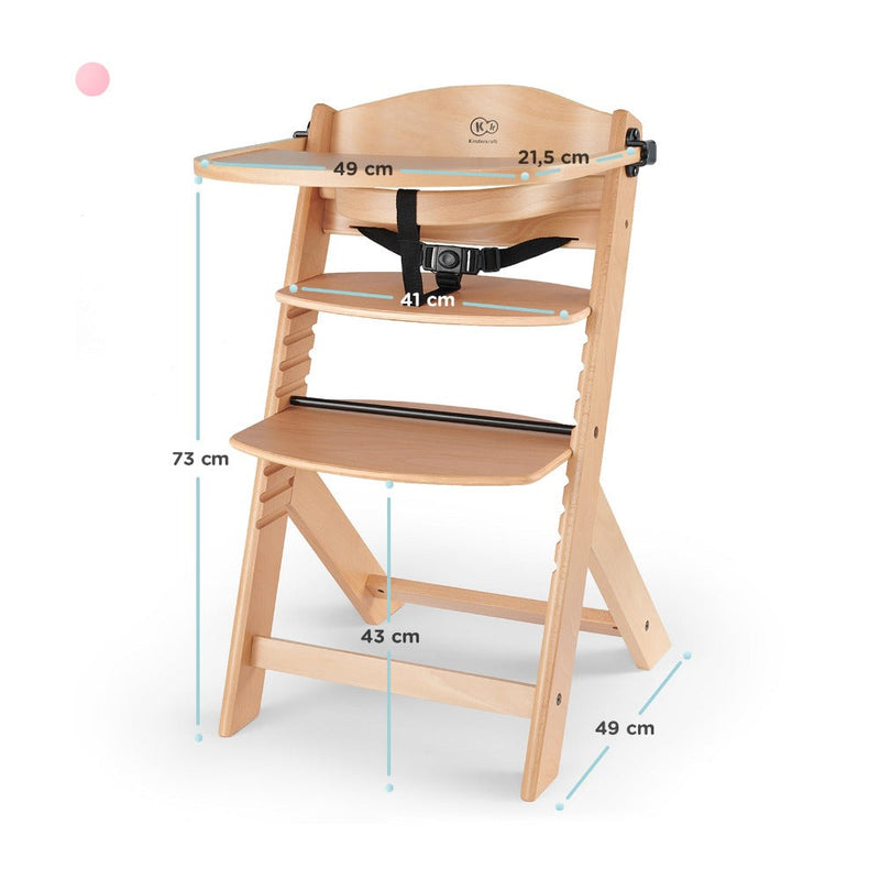 Kinderkraft Enock Highchair ( Cushion + Safety Harness + Tray Included)