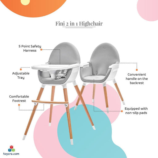 Kinderkraft Fini 2 in 1 Highchair-High Chairs-Kinderkraft-Toycra