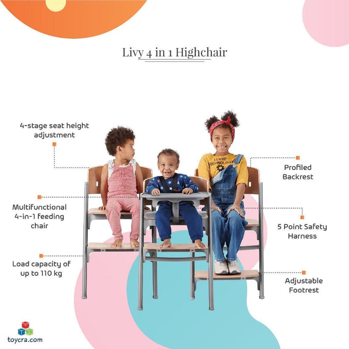 Kinderkraft Livy Highchair-High Chairs-Kinderkraft-Toycra