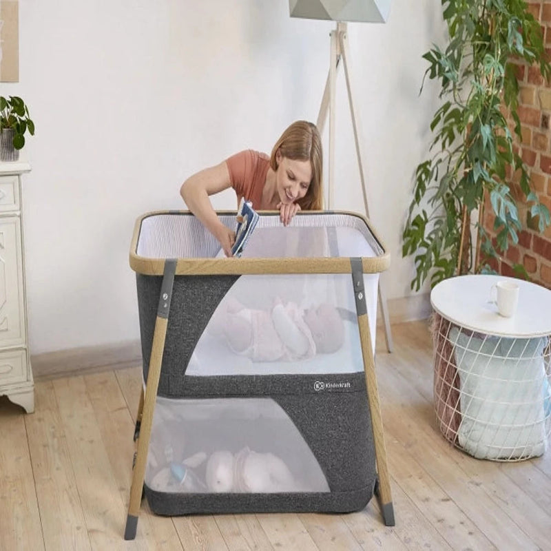 Kinderkraft Sofi Travel Cot With Playpen Function Grey