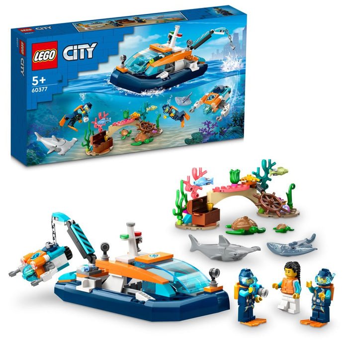 LEGO 60377 City Explorer Diving Boat (182 Pieces)-Construction-LEGO-Toycra