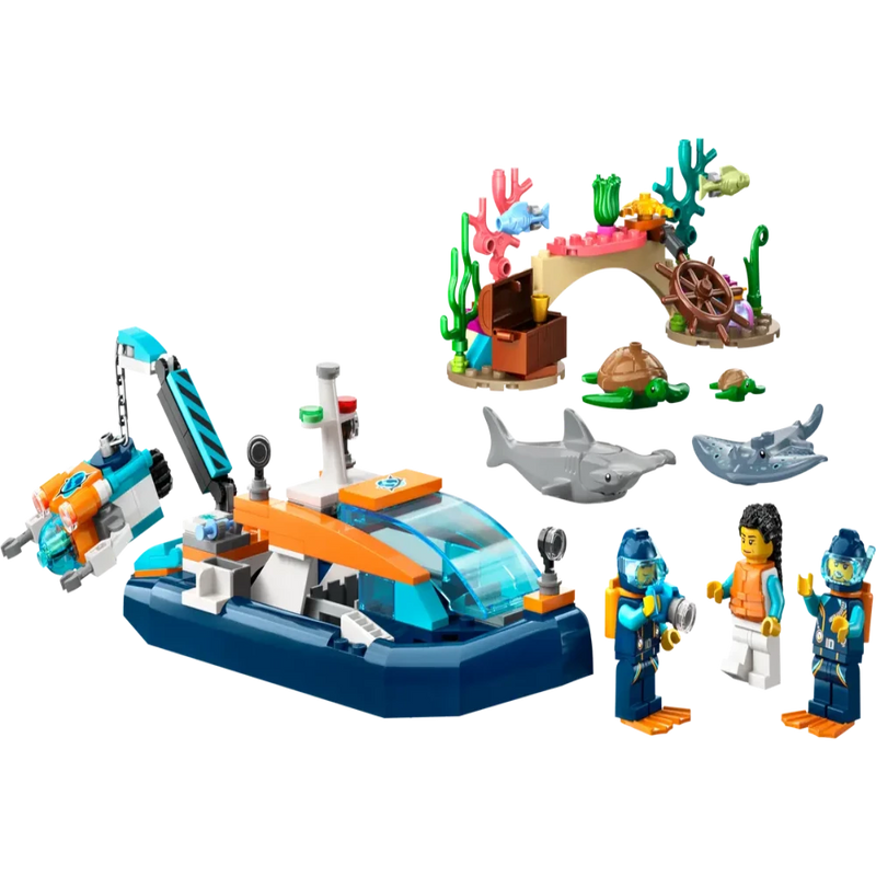 LEGO 60377 City Explorer Diving Boat (182 Pieces)