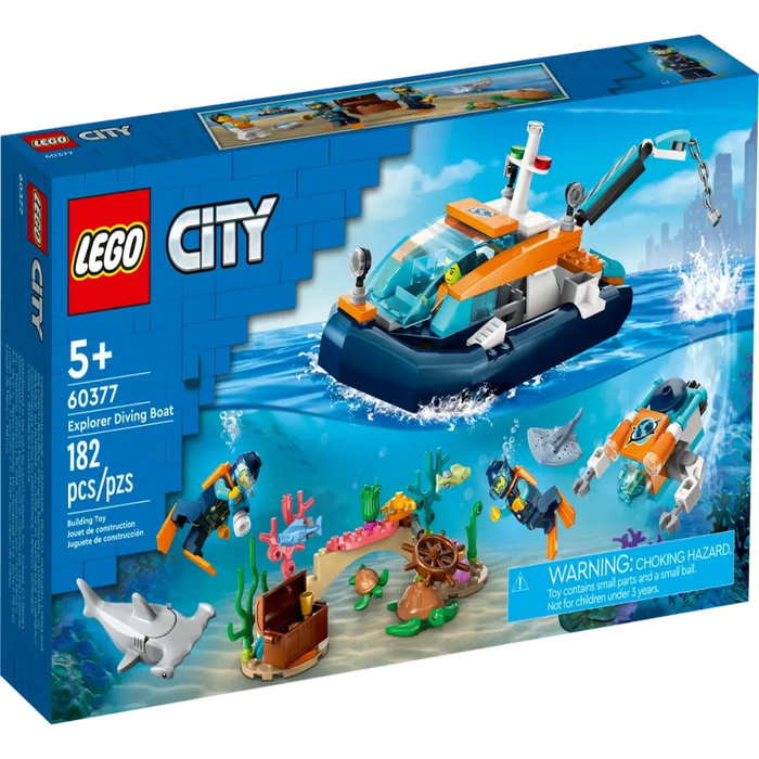 LEGO 60377 City Explorer Diving Boat 182 Pieces Toycra