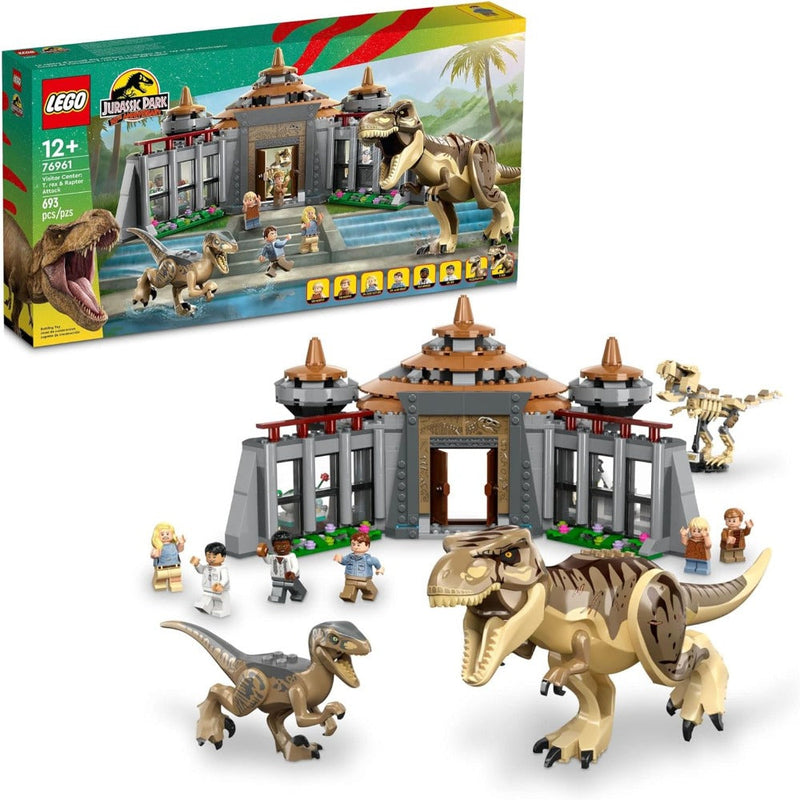 LEGO 76961 Jurassic World Visitor Center :T. rex & Raptor Attack - 693 Pieces