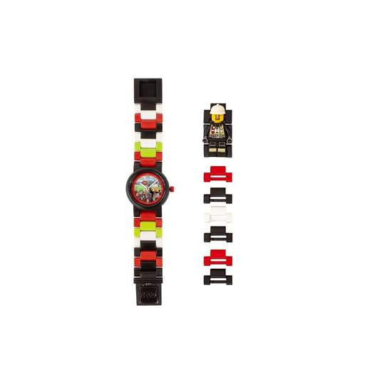 LEGO 8021209 Kids Analog Watch Set Minifigure Link City Fire Fighter