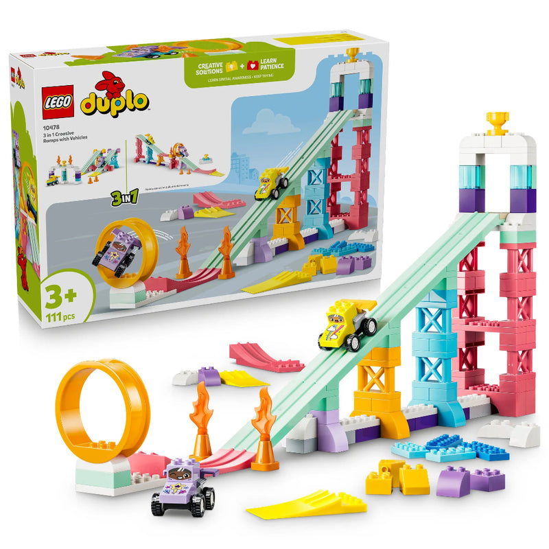 Lego 10478 Duplo 3 in 1 Creative Ramps With Vehicles (111 Pieces)