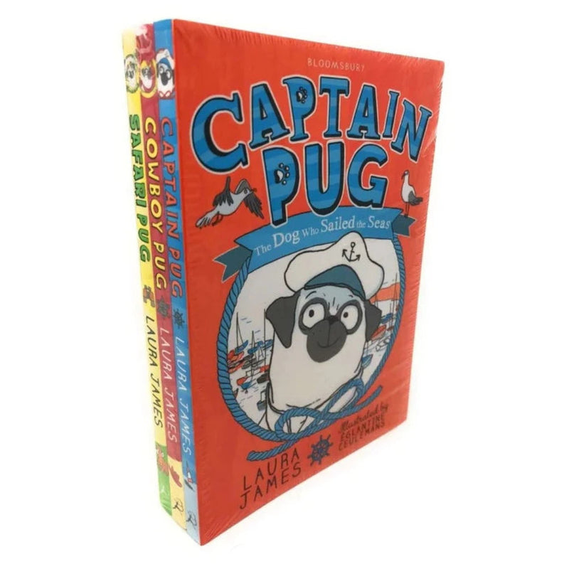 Laura James ( Set Of 3 Books ) Captain Pug, Cowboy Pug, Safari Pug