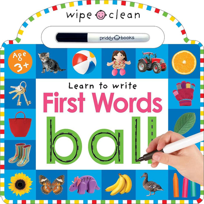 Learn To Write First Words Wipe Clean Book-Activity Books-Priddy Books-Toycra