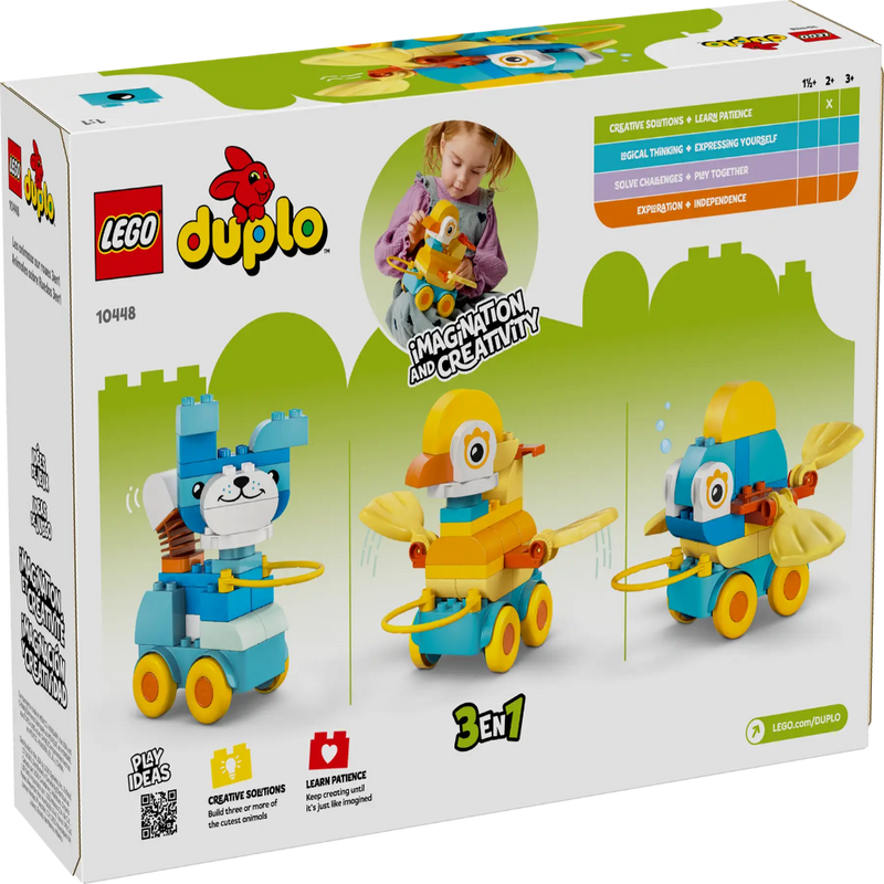 Lego 10448 Duplo 3in1 Animals On Wheels (58 Pieces)
