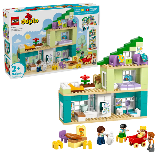 Lego 10470 Duplo 3 In 1 Modern Family House With Figures (166 Pieces)-Construction-LEGO-Toycra