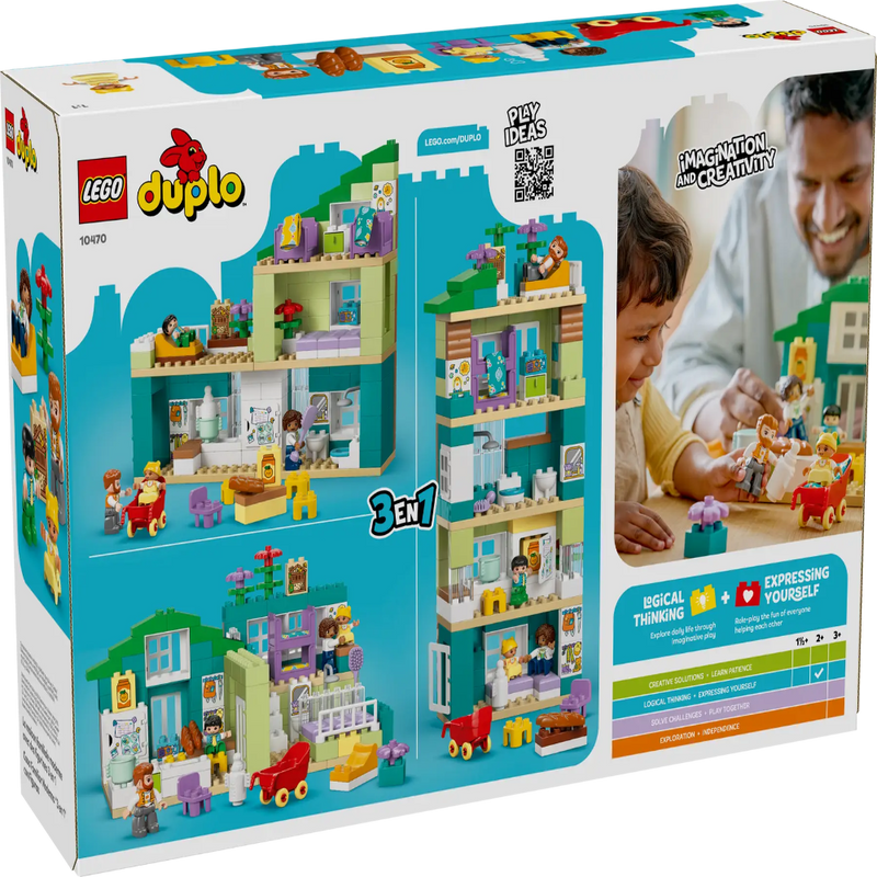 Lego 10470 Duplo 3 In 1 Modern Family House With Figures (166 Pieces)