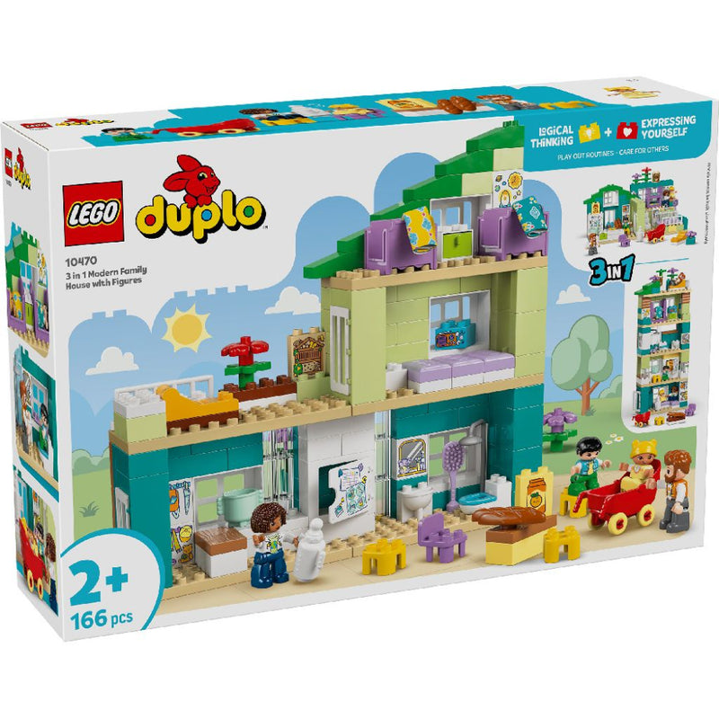 Lego 10470 Duplo 3 In 1 Modern Family House With Figures (166 Pieces)