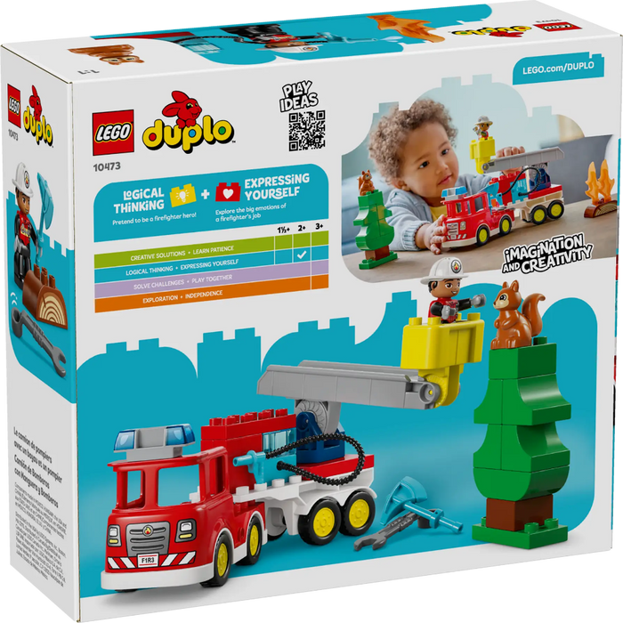 Lego 10473 Duplo Fire Truck With Hose And Firefighter (28 Pieces)